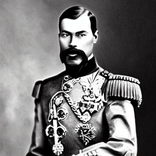 Prompt: tsar nicholas ii as iron man, historical photograph, highly detailed, full length portrait, photorealistic face, hd