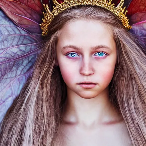 Prompt: stunning portrait photography of young beautiful elf queen from national geographic award winning