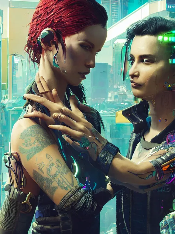 Prompt: a complex cyberpunk 2077 concept art ultra detailed of two veiled perfect human face female android queens praying together with lots of electric cable behind them connected to giant computer,bowknot, fine lace, GUCCI, sparkling, jewel embellishment, film lighting, by Andrei Riabovitchev,Stanely Artgerm, Tom Bagshaw, Andrei Riabovitchev, aaron horkey, trending on pinterest, full of color, mythological, high detailed,golden ratio,cinematic lighting