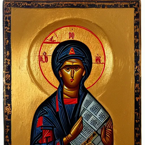 Prompt: Orthodox icon depicting Dionysus