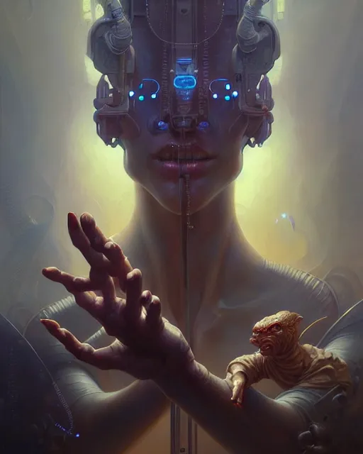 Image similar to human hand fantasy character portrait, ultra realistic, wide angle, intricate details, blade runner artifacts, highly detailed by peter mohrbacher, boris vallejo, hajime sorayama aaron horkey, gaston bussiere, craig mullins