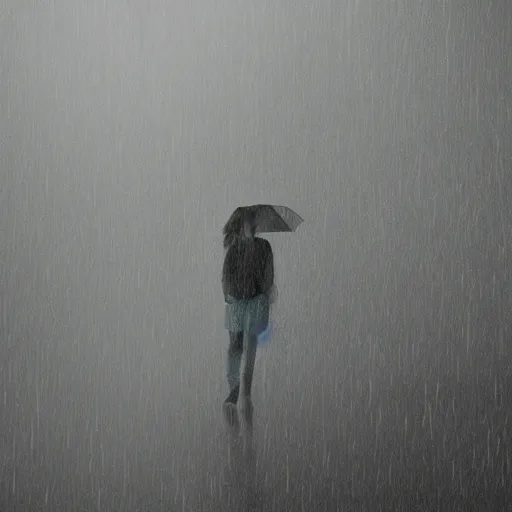 Prompt: studio photo of person in rain, by Leibowitz, detailed, photorealistic