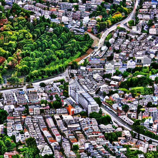 Image similar to small town seen from above by toru nakayama