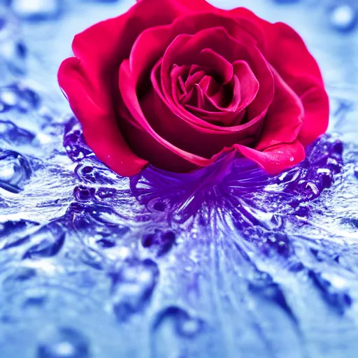 Image similar to rose made of water, 4k, studio lighting