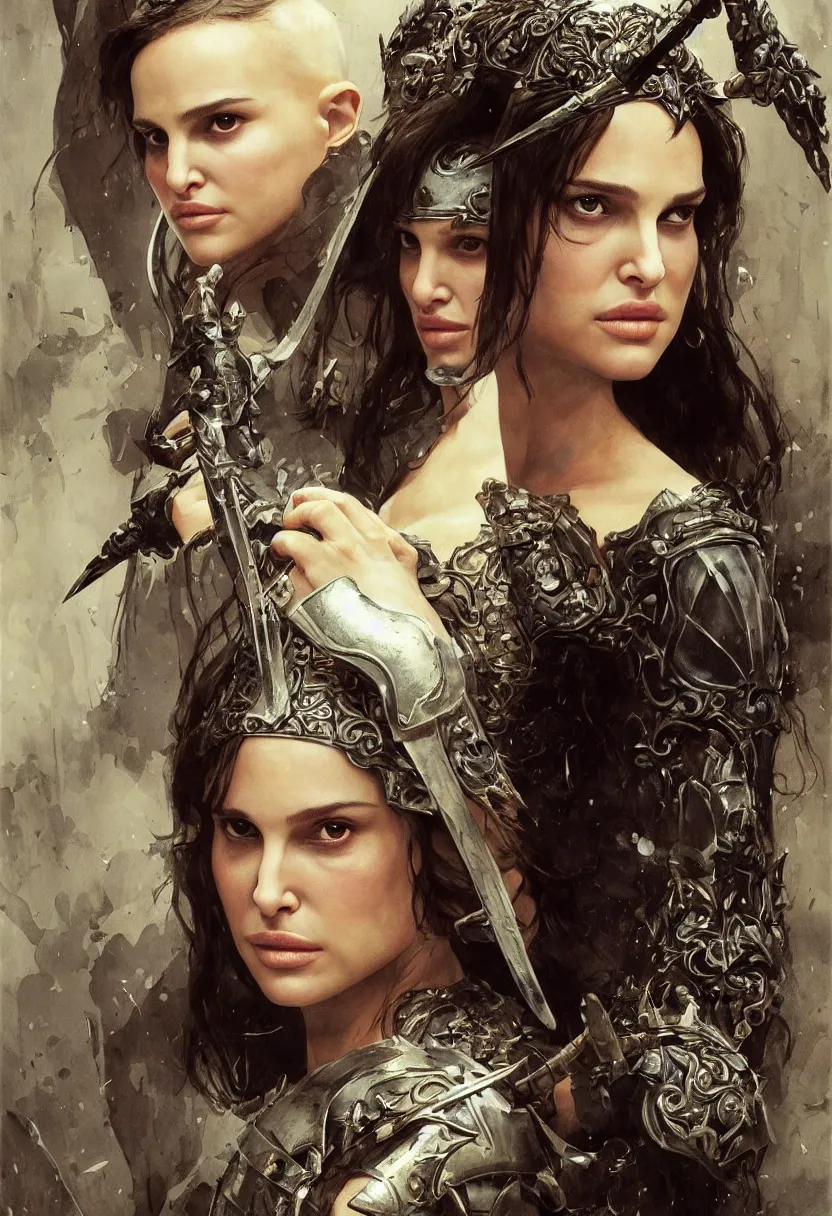 Image similar to young natalie portman as mathilda, legendary warrior, heroic fighter, lord of the rings, tattoos, decorative ornaments, battle armor, by omar ortiz, carl spitzweg, ismail inceoglu, vdragan bibin, hans thoma, greg rutkowski, alexandros pyromallis, perfect face, fine details, realistic shading photorealism