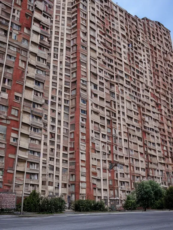 Image similar to full soviet apartment building, photo