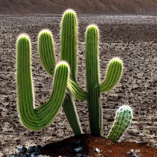 Prompt: a cactus plant on a lonely dessert 1 2 3 4 5