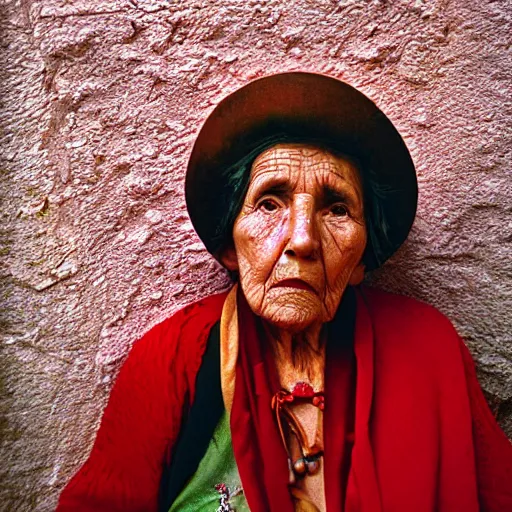 Image similar to photo, tlaquepaque, old woman, portrait, kodak ektachrome 1 2 0,