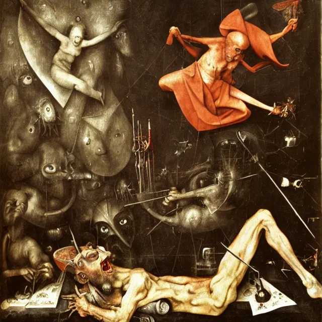 Image similar to full color photo of mephistopheles, octane render, 8 k uhd, by hieronymus bosch, joel peter witkin, annie liebovitz. gustave dore,