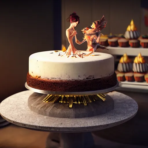 Prompt: cinematic screenshot of a delicious looking birthday cake ; crisp sharp focus ; ultra realistic, concept art, intricate details, food photography, highly detailed, photorealistic, octane render, 8 k, unreal engine. art by artgerm and greg rutkowski and charlie bowater and magali villeneuve and alphonse mucha