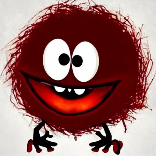 Image similar to “ scary elmo as a vampire”