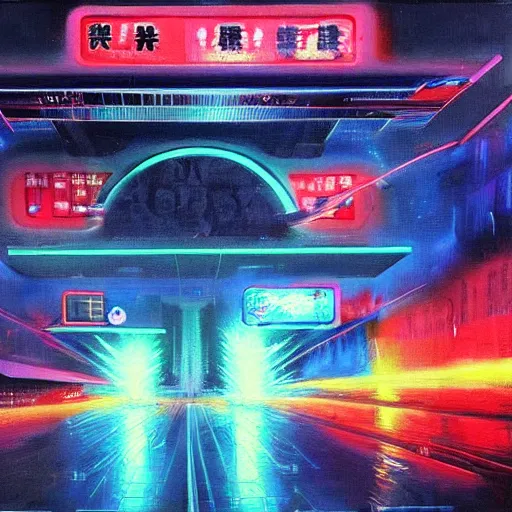 Image similar to world war in the year of 2 0 7 0!!!!!!!!!!, ( ( futuristic technologies, neon lights ) ), oil painting, highly detailed