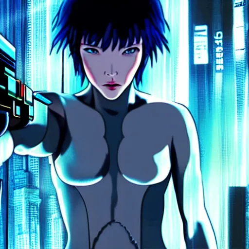 Prompt: ghost in the shell android »