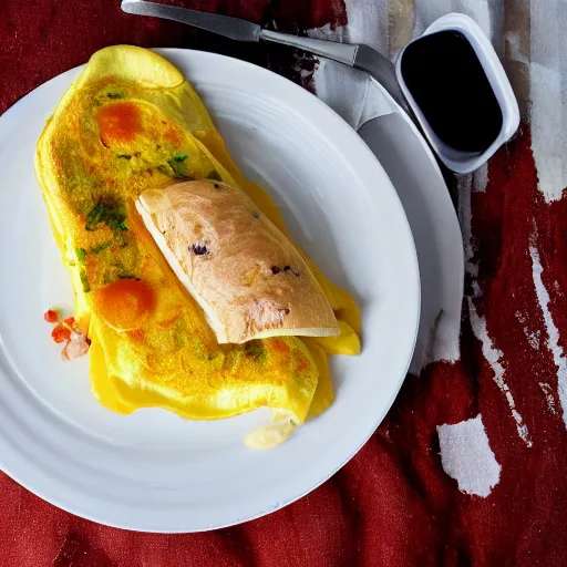 Image similar to Donald Trump on an omelette, food photography