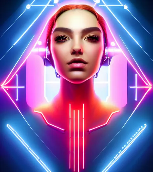 Prompt: symmetry!! brazilian princess of technology, solid cube of light, hard edges, product render retro - futuristic poster scifi, lasers and neon circuits, beautiful brazilian princess, intricate, elegant, highly detailed, digital painting, artstation, concept art, smooth, sharp focus, illustration, dreamlike, art by artgerm