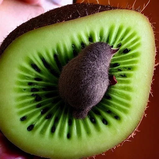 Image similar to a kiwi eating a kiwi