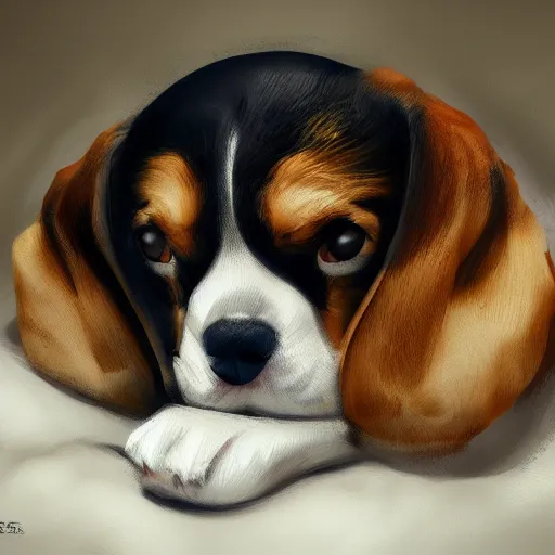 Prompt: An anime portrait of a beagle puppy in a captain's uniform sleeping, by Stanley Artgerm Lau, WLOP, Rossdraws, James Jean, Andrei Riabovitchev, Marc Simonetti, and Sakimichan, tranding on artstation