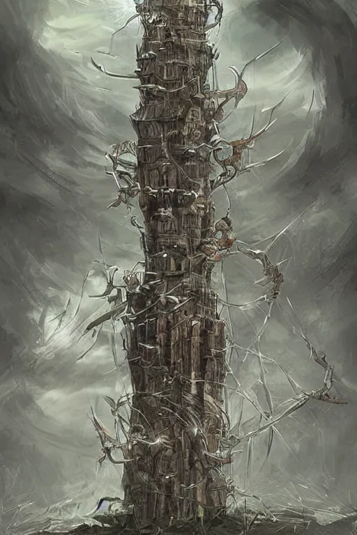 Prompt: the spider tower. fantasy art concept art. hyper realistic.