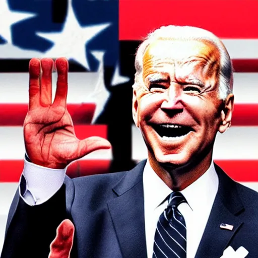 Prompt: joe biden with iron claws