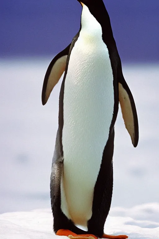 Prompt: penguin with rabbit ears, national geographic photograph