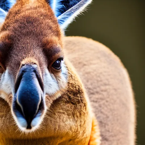 Image similar to a photo of a buff kangaroo wearing a safari hat and vest, studio photography, 8 k