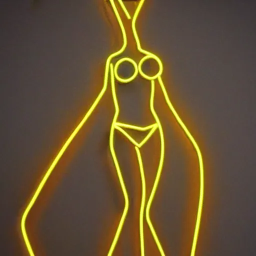 Image similar to 3 d neon art of a womens body, amazing detail