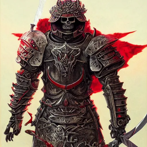 Image similar to berserk skull knight armor and sword, anthropomorphic shiba inu, red black aura, fantasy, dark, portrait art by donato giancola and greg rutkowski, realistic face, digital art, trending on artstation, symmetry