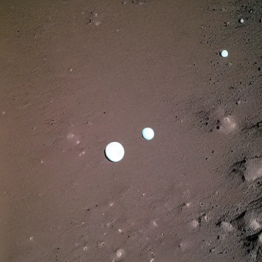 Image similar to two balls orbiting the earth, high resolution photos nasa