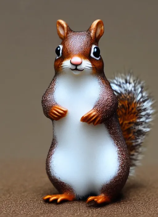 Image similar to 80mm resin detailed miniature of fluffy squirrel, Product Introduction Photos, 4K, Full body, simple background