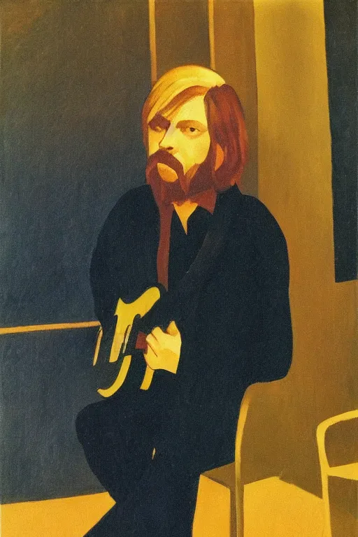 Image similar to duane allman in the style of Marius Borgeaud