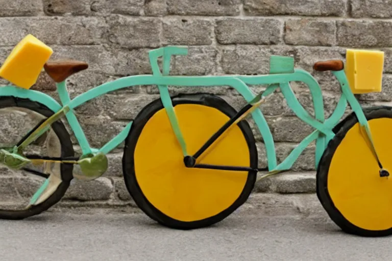 Prompt: Bike made of cheese