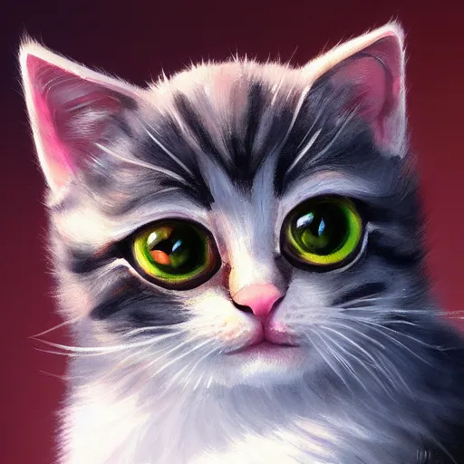 Prompt: instagram logo as a kitten, oil painting, ultradetailed, artstation, ultradetailed, digital painting, ultradetailed