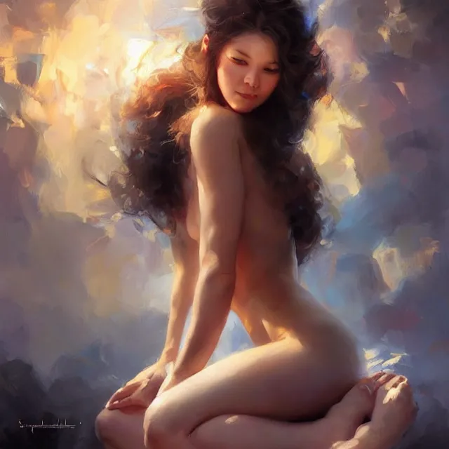 Image similar to in this whole world, you are the most beautiful. oil painting, by stanley artgerm lau, wlop, rossdraws, frank frazetta, andrei riabovitchev, marc simonetti