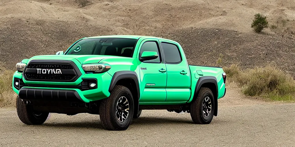 Prompt: “2021 Toyota Tacoma TRD, Green”