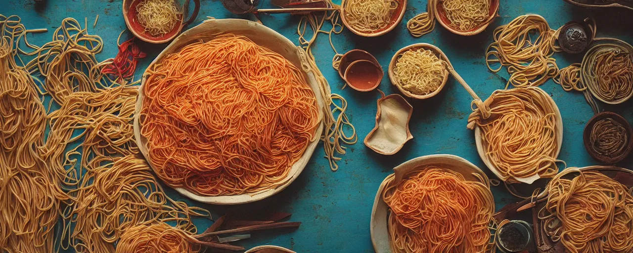 Prompt: the spaghetti trade in the indian ocean, tang dynasty, canon 5 0 mm, kodachrome, in the style of wes anderson, retro