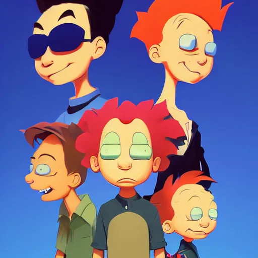 Image similar to face icon stylized minimalist rugrats, loftis, cory behance hd by jesper ejsing, by rhads, makoto shinkai and lois van baarle, ilya kuvshinov, rossdraws global illumination