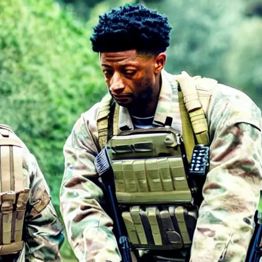 Image similar to film still with 2 1 savage from the hurt locker