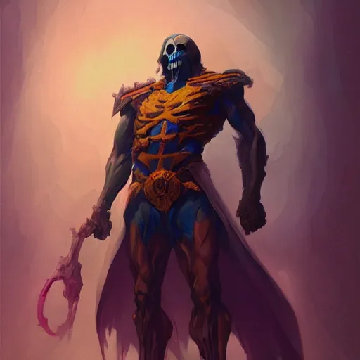 Prompt: skeletor by Greg Rutkowski and Ross Tran