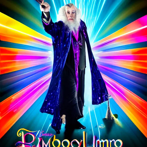 Prompt: flamboyant disco Dumbledore 8k