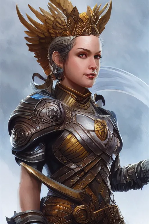 Image similar to amazon valkyrie athena, d & d, fantasy, portrait, highly detailed, headshot, digital painting, trending on artstation, concept art, sharp focus, illustration, art by artgerm and greg rutkowski and magali villeneuve