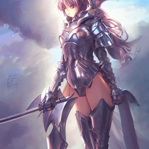 anime girl in armor knight , made by Stanley Artgerm | Stable Diffusion |  OpenArt