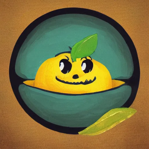 Prompt: a terrified lemon