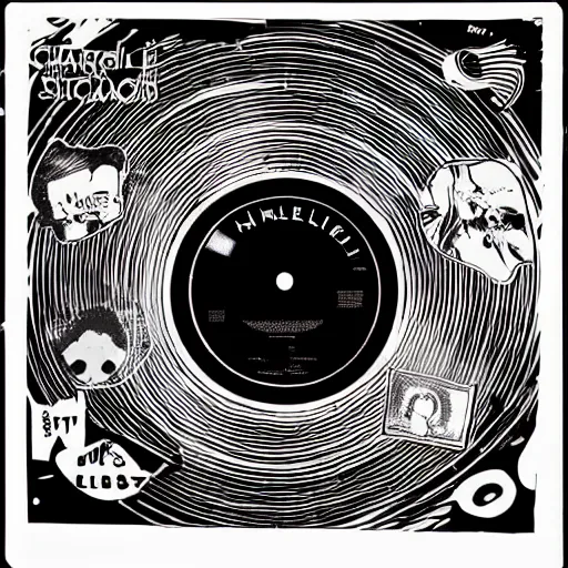 Prompt: a vinyl 45 of a band called charlie and the oscillator