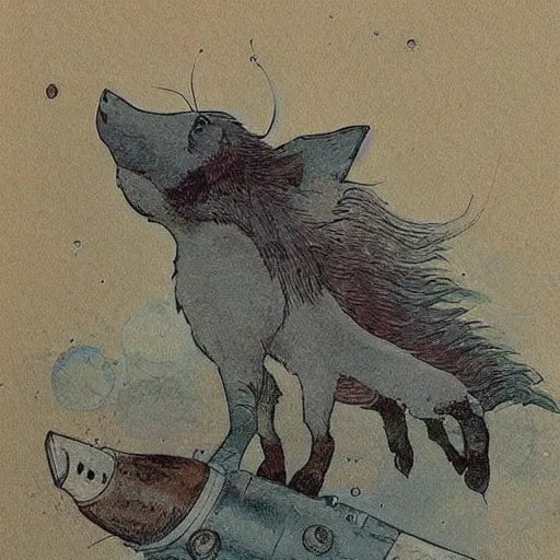 Prompt: (((((((((((retro rocketship))))))))))) . muted colors. by Jean-Baptiste Monge !!!!!!!!!!!!!!!!!!!!!!!!!!!!!!!!!!!!!!!!