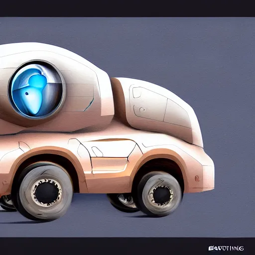 Image similar to bioengineering hamster truck, concept art, oil brush strokes