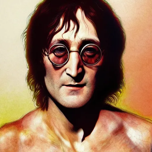 Prompt: john lennon as mickey knox in natural born killers, ultra realistic, concept art, intricate details, highly detailed, photorealistic, octane render, 8 k, unreal engine, art by frank frazetta, simon bisley, brom