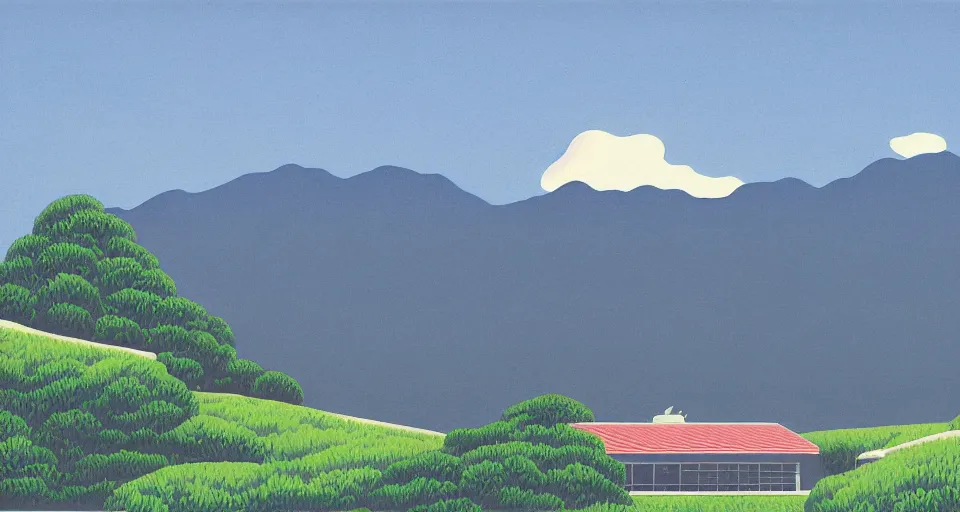 Image similar to mountain house, hiroshi nagai