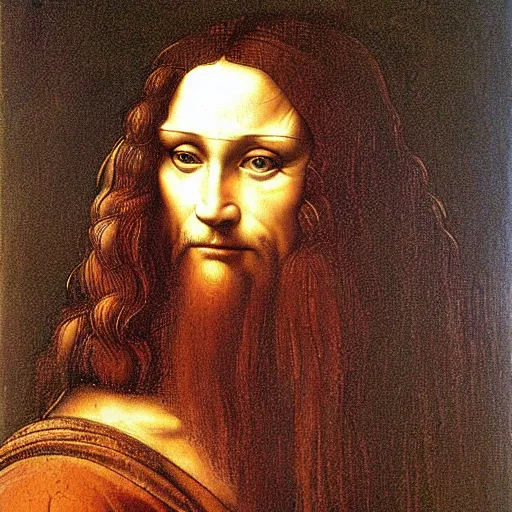 Prompt: Oil painting portrait of a Among Us by leonardo da vinci