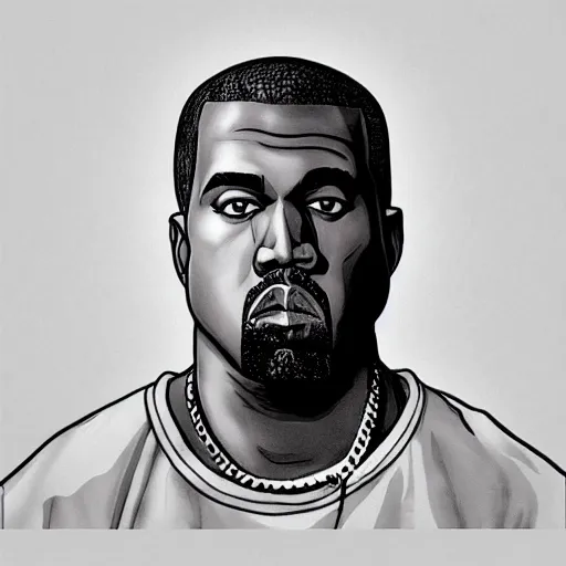 Image similar to kanye west drawn in the style of jojo's bizarre adventure