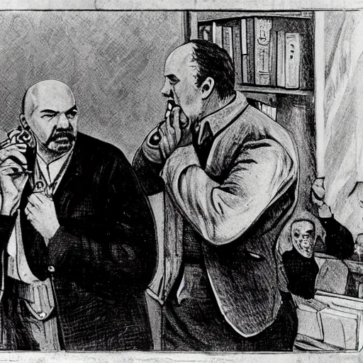 Image similar to the proletariat watches as lenin eats a banana